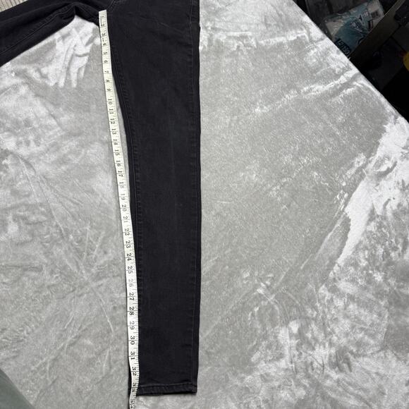 Levis 721 Jeans Womens 29x34 Black Dark Wash Cotton Stretch Straight Slim Fit - Picture 11 of 13